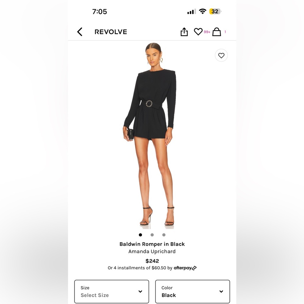 Amanda uprich black Baldwin romper
